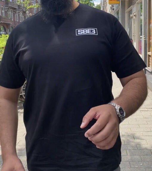 SBE3 Tshirt Black front sbe3.nl