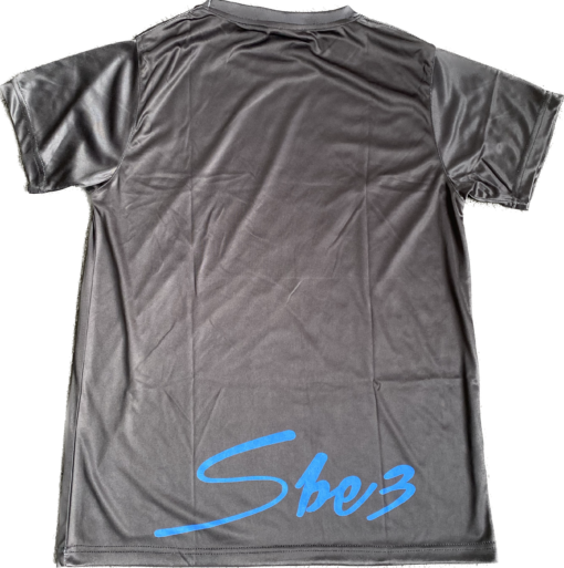 SBE3 T-shirt Black with Blue logo print sbe3.nl