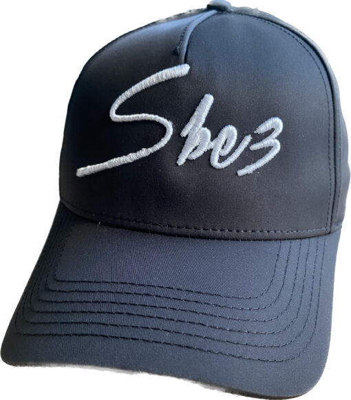 SBE3 Cap Black white 3D embroidery signature front 1444 sbe3.nl