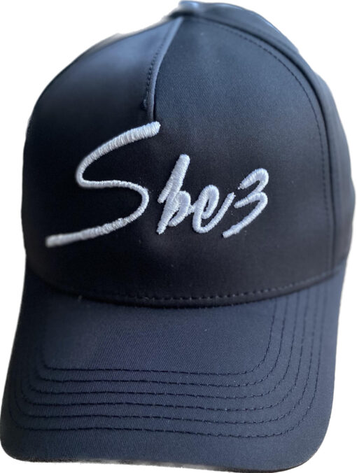 SBE3 Cap Black white 3D embroidery signature front1 1444 sbe3.nl